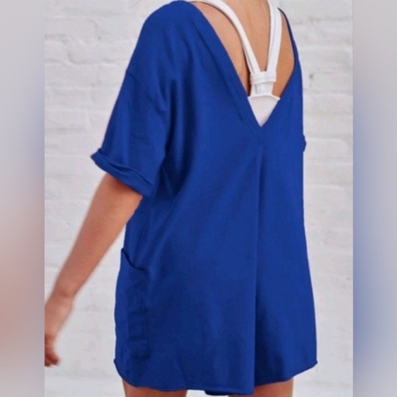 💙 Free People Hotshot One-Piece Romper – Bright Cobalt Blue Size Large NWT - Picture 2 of 6